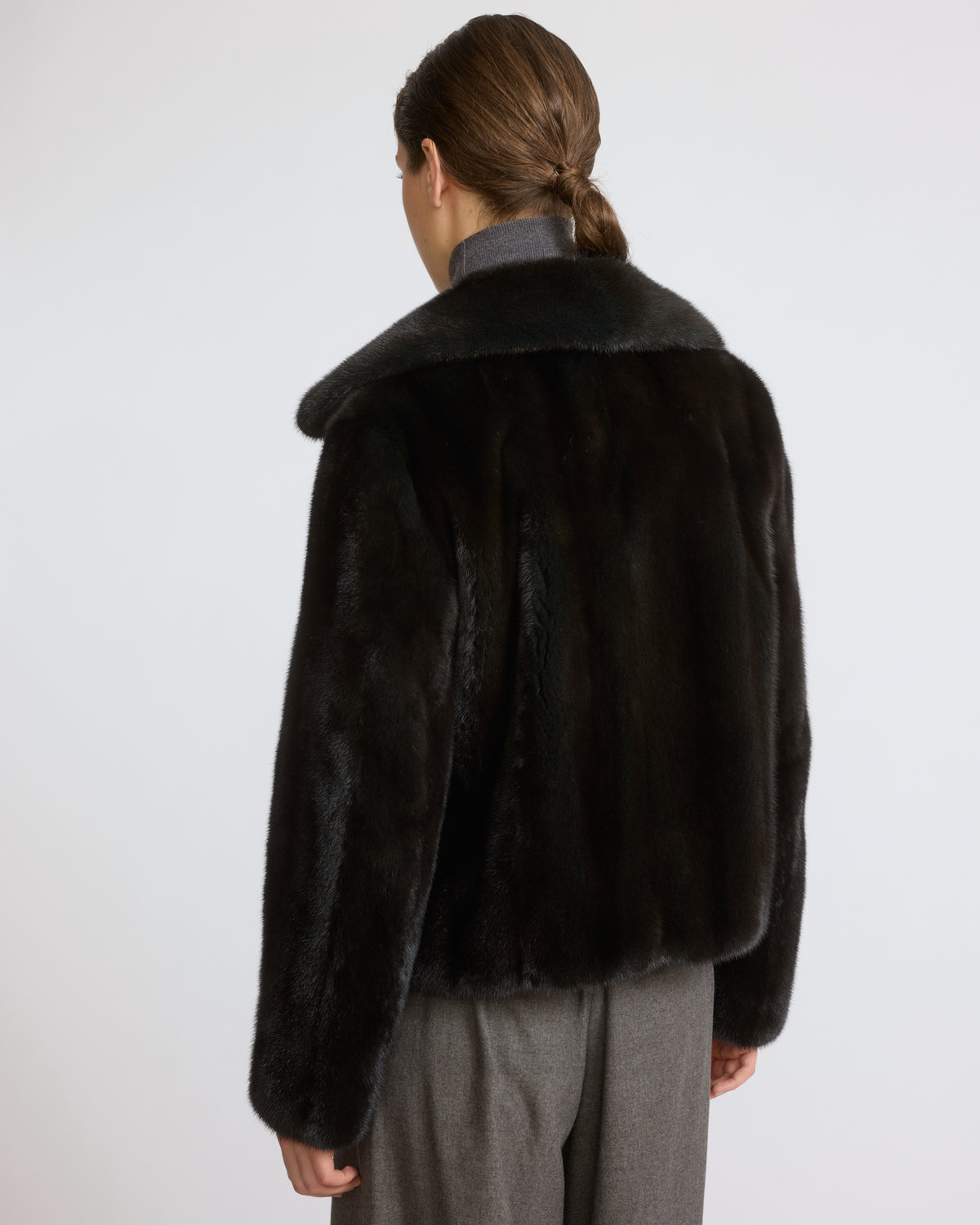 Veste courte en fourrure de vison à poils longs - Yves Salomon - Nouvelle collection Automne Hiver