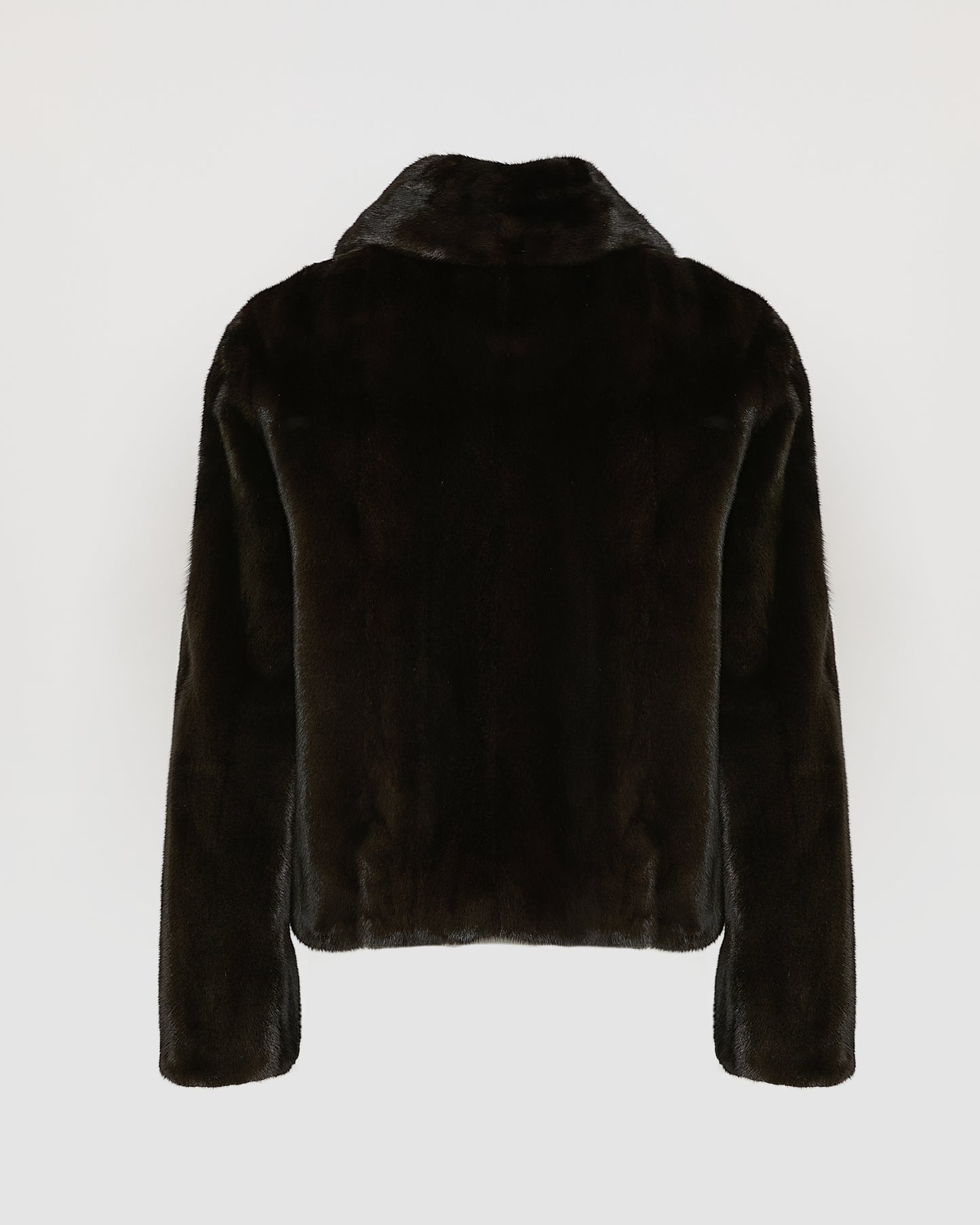Veste courte en fourrure de vison à poils longs