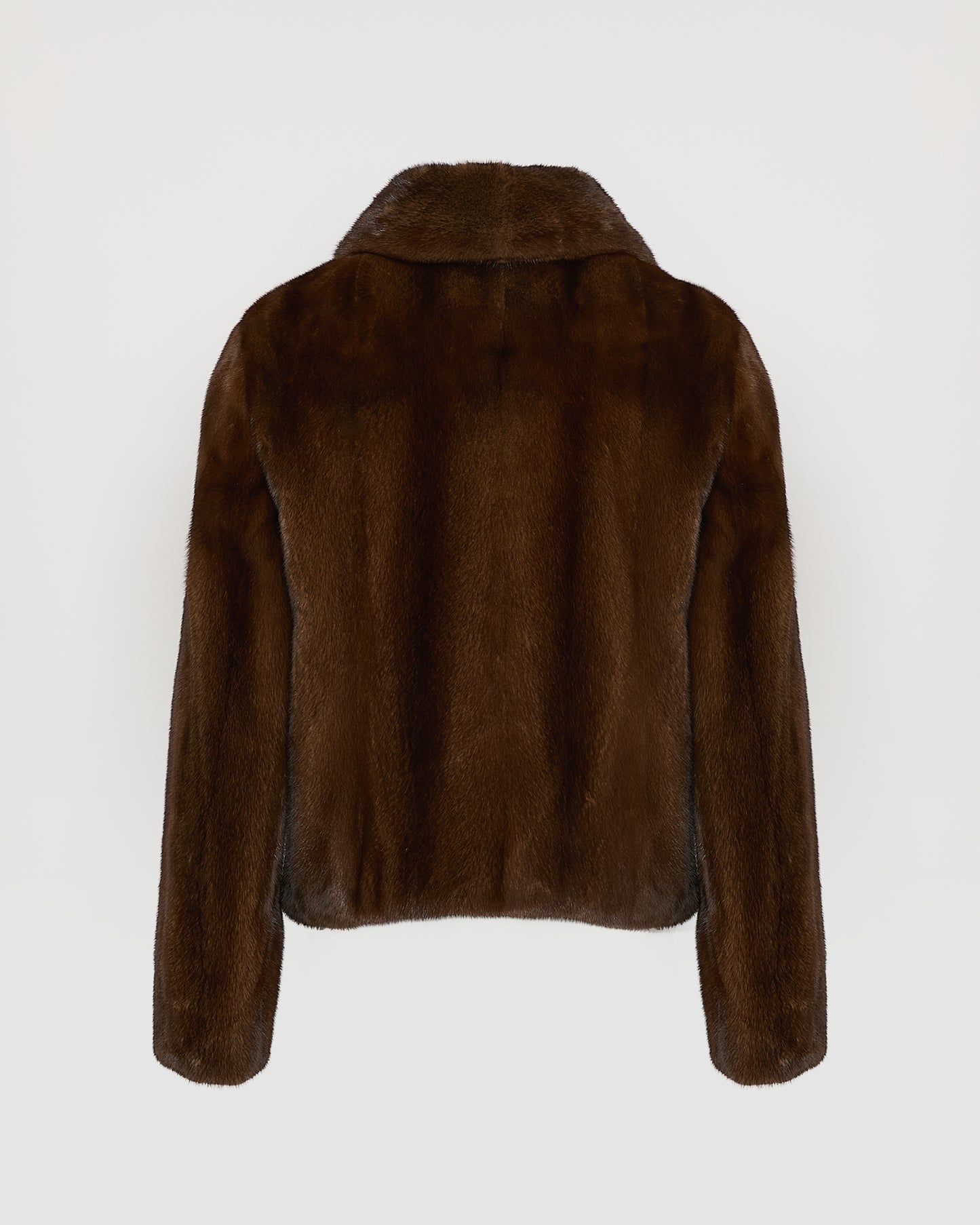 Veste courte en fourrure de vison à poils longs