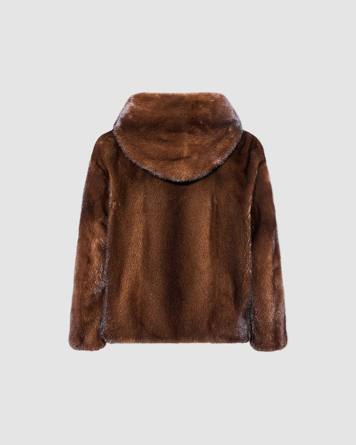 Veste à capuche en fourrure de vison à poils longs
