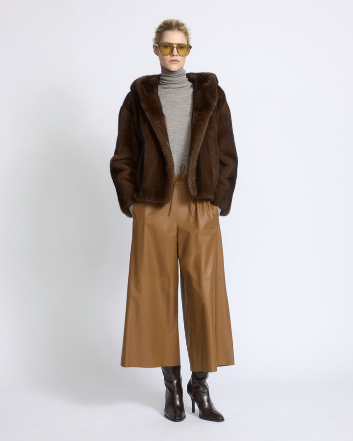 Veste à capuche en fourrure de vison à poils longs - Yves Salomon - Nouvelle collection Automne Hiver