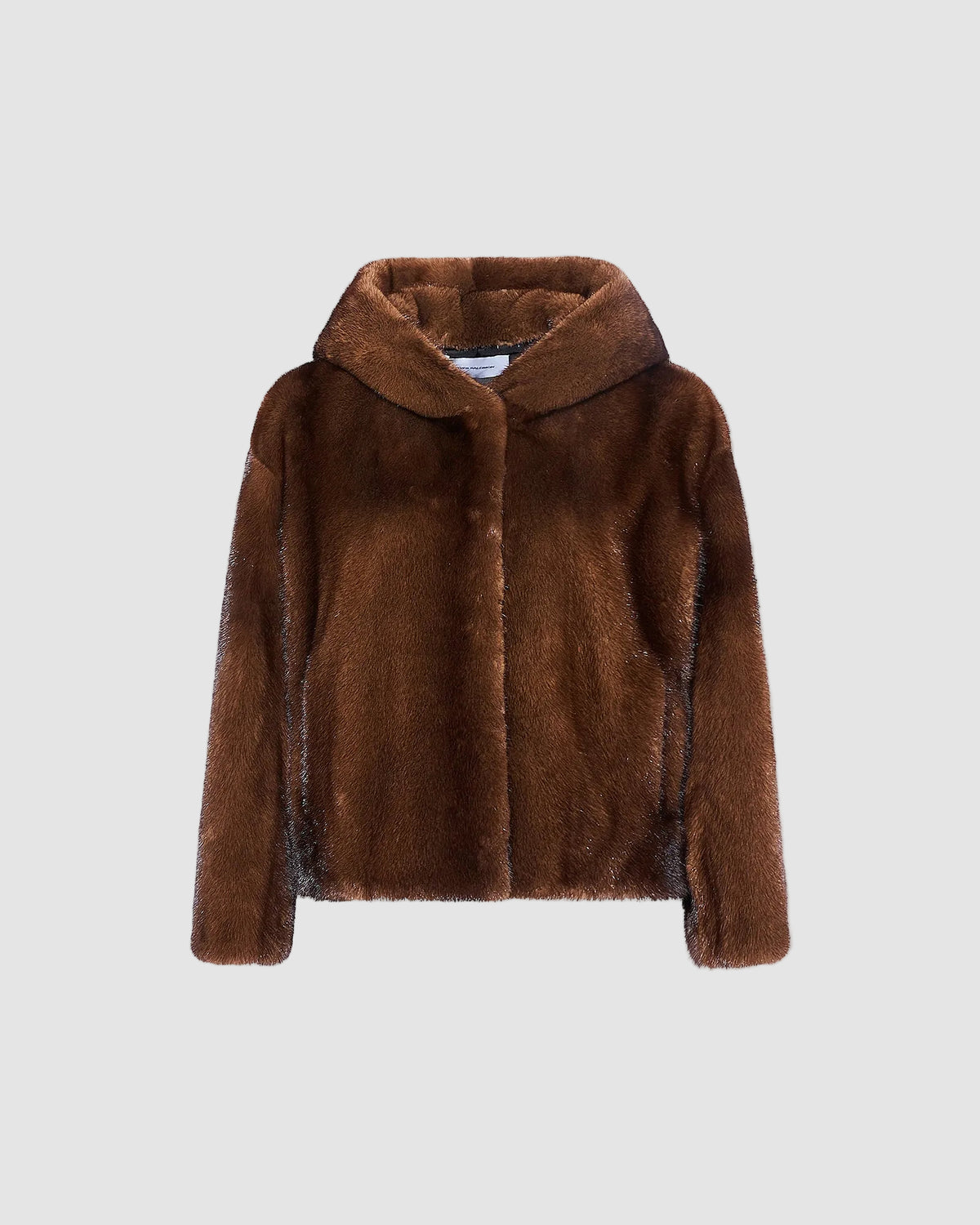 Veste à capuche en fourrure de vison à poils longs
