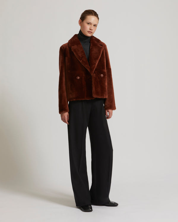 Veste courte en agneau mérinos