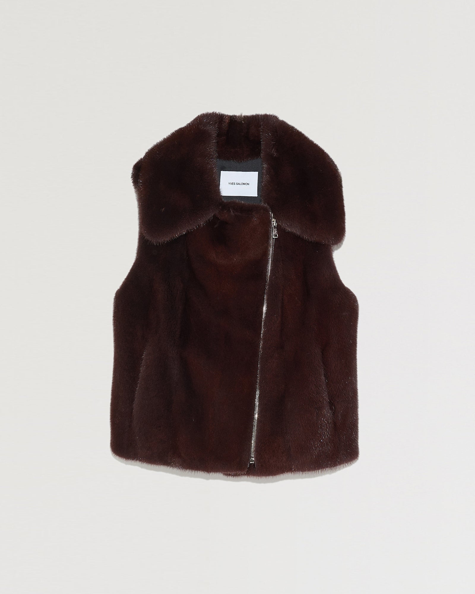 Sleeveless mink fur gilet - Brown - Yves Salomon
