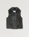 Sleeveless mink fur bicker jacket