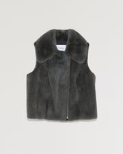 Gilet perfecto sans manches en fourrure de vison