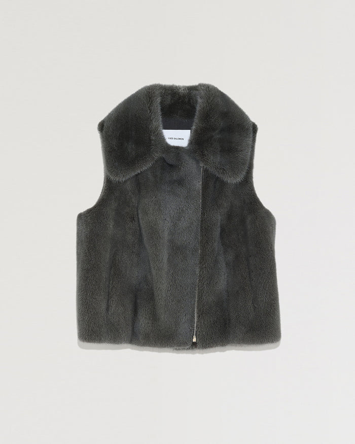 yves salomon Gilet perfecto sans manches en fourrure de vison