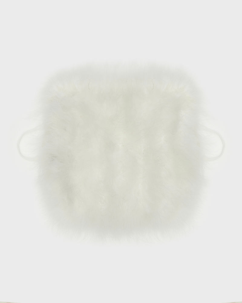 Mini feather bag - white