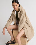 Parka longue en tissu technique mix coton