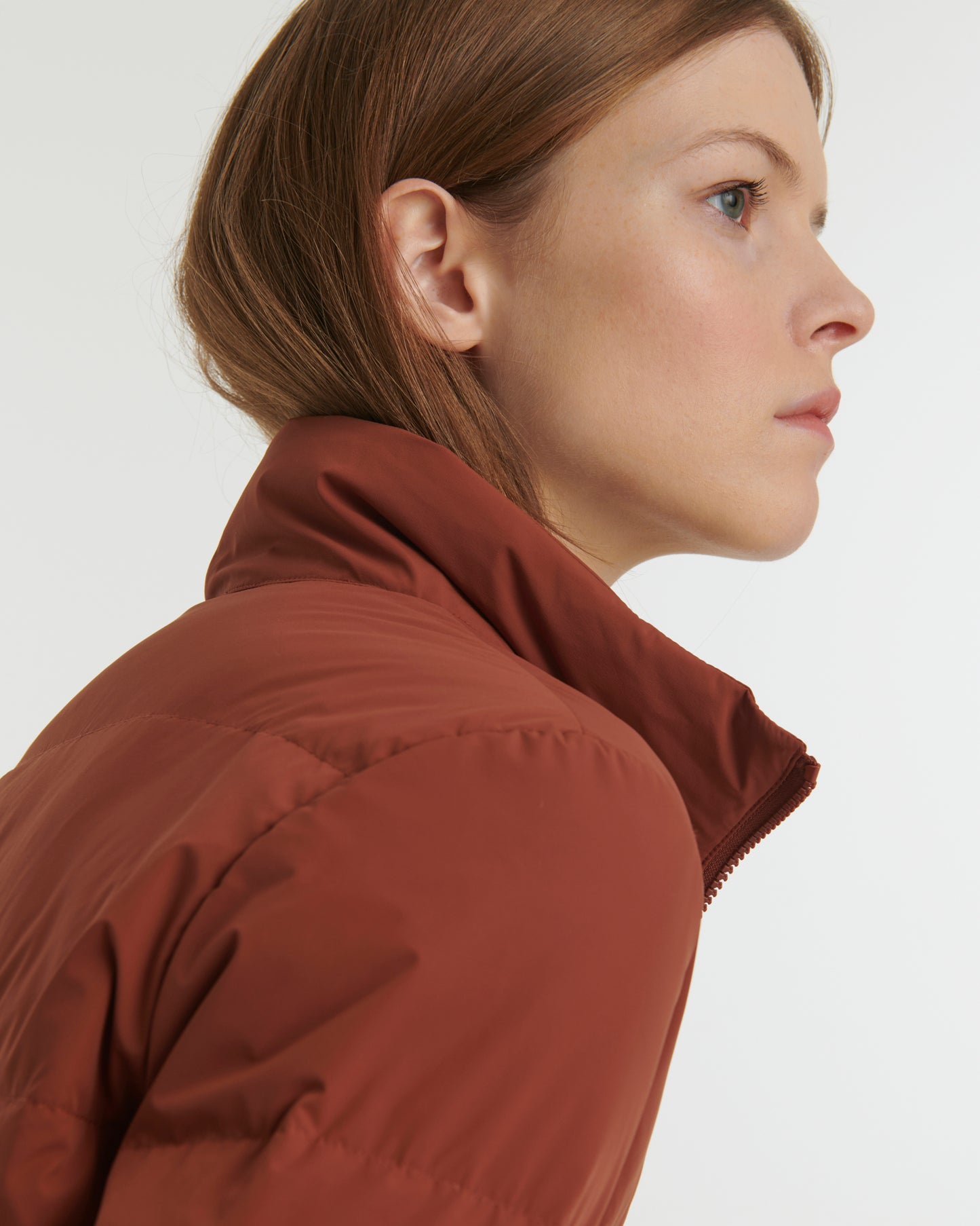 Fitted down jacket - burgundy