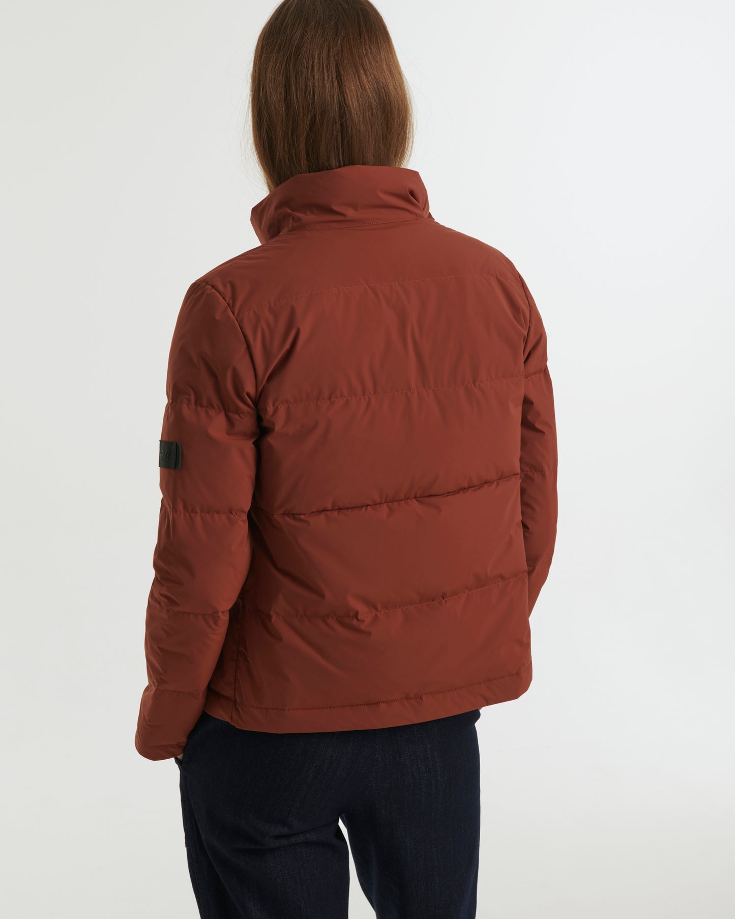 Fitted down jacket - burgundy