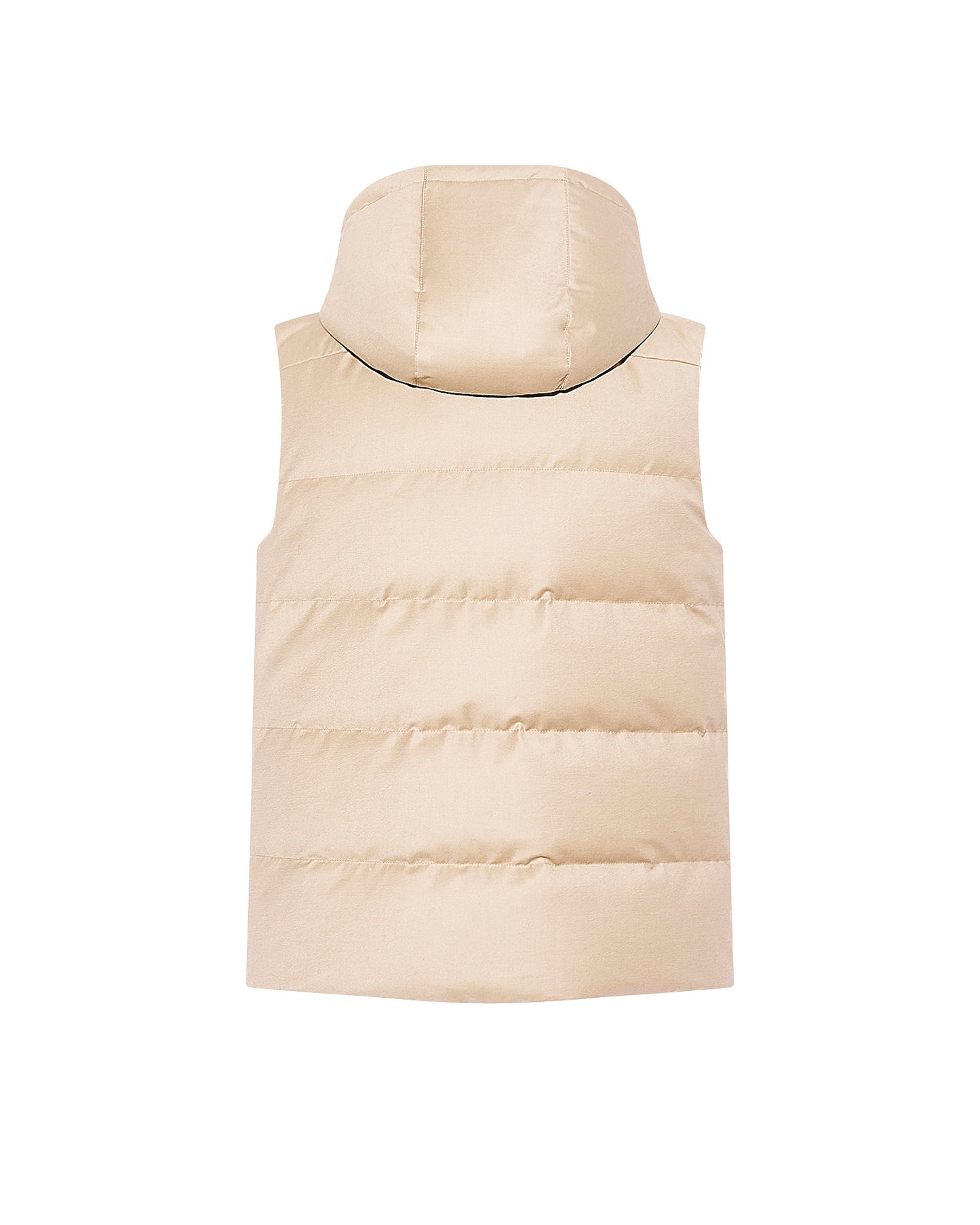 Down Gilet made with Loro Piana fabric with mink fur trim