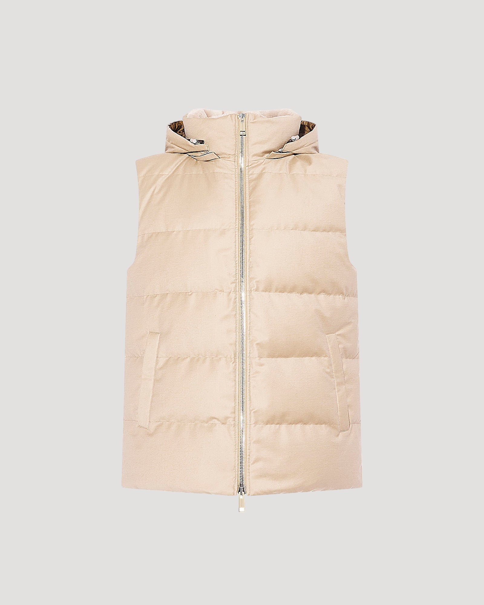Down Gilet made with Loro Piana fabric with mink fur trim – Yves