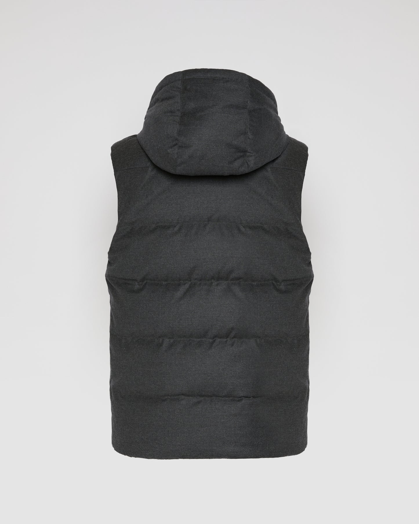Down Gilet made with Loro Piana fabric with mink fur trim