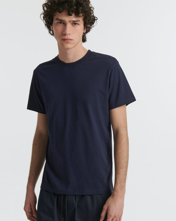 Cotton-cashmere jersey T-shirt - blue