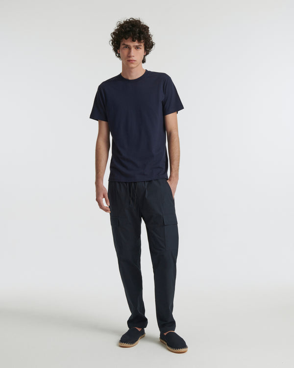 Cotton-cashmere jersey T-shirt - blue