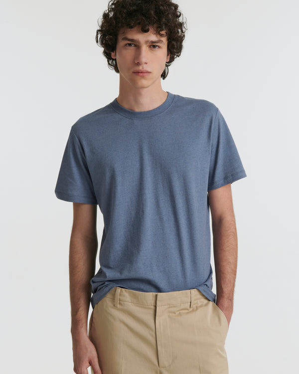 Cotton-cashmere jersey T-shirt - blue