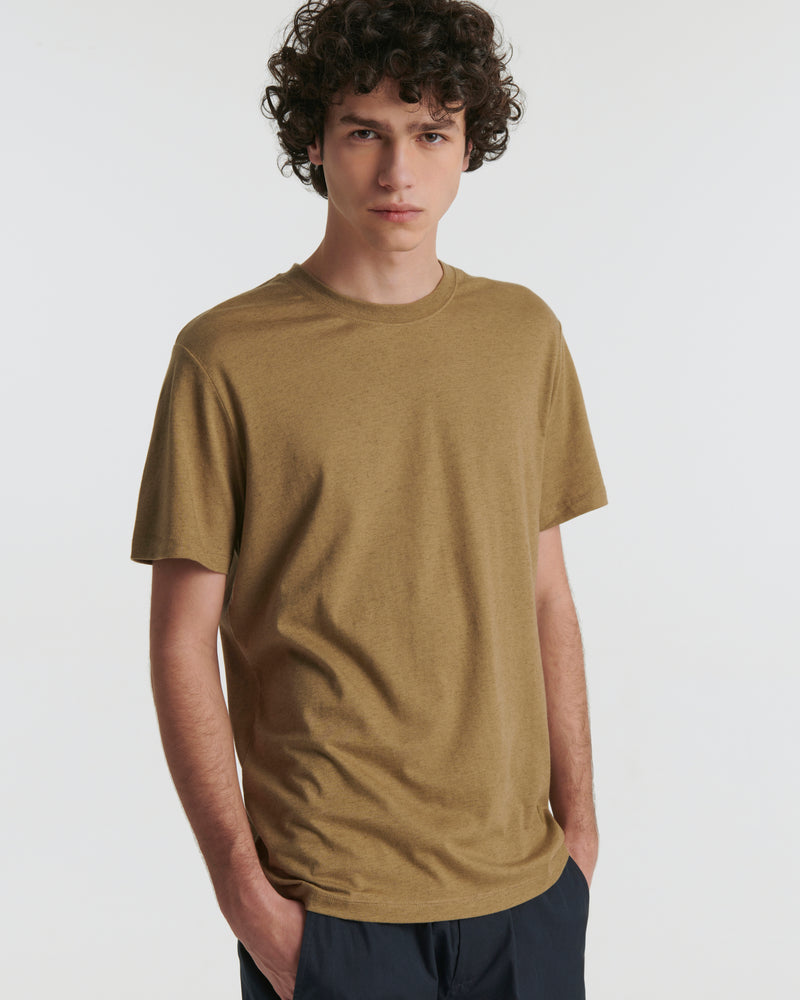 Cotton-cashmere jersey T-shirt - khaki