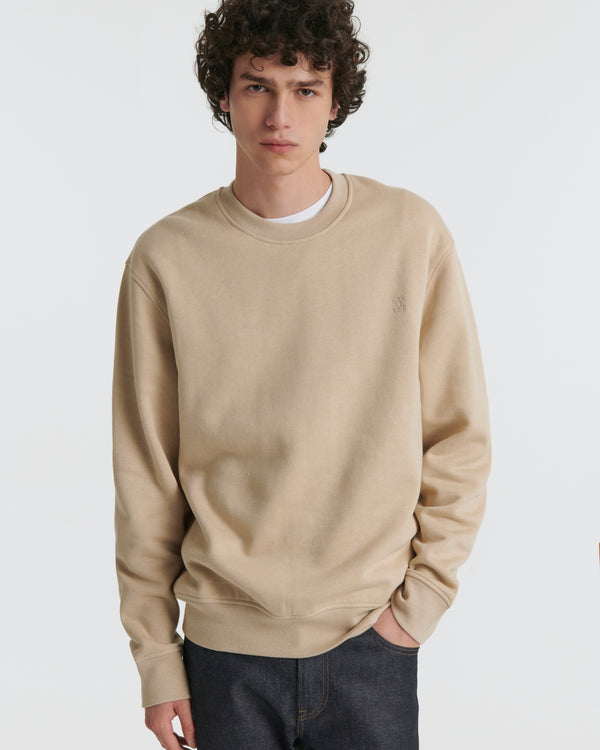 Fleece cotton-cashmere sweatshirt - khaki