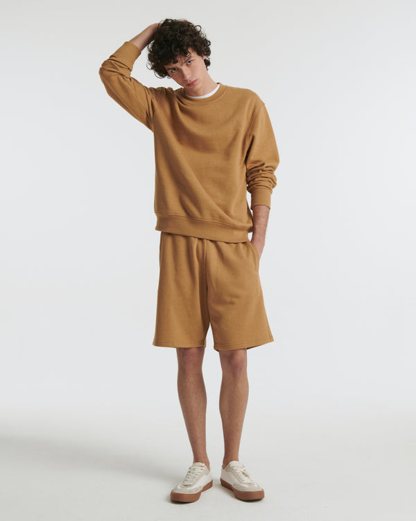 Fleece cotton-cashmere sweatshirt - camel