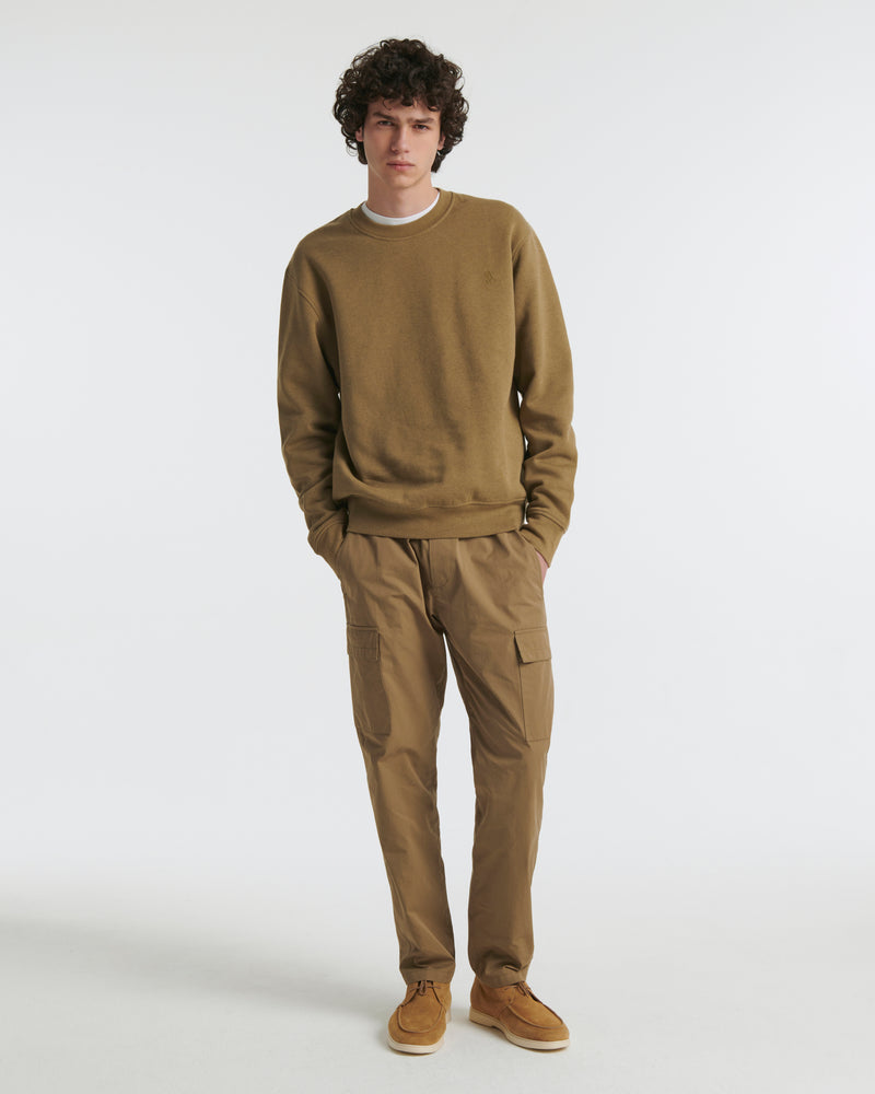 Fleece cotton-cashmere sweatshirt - khaki