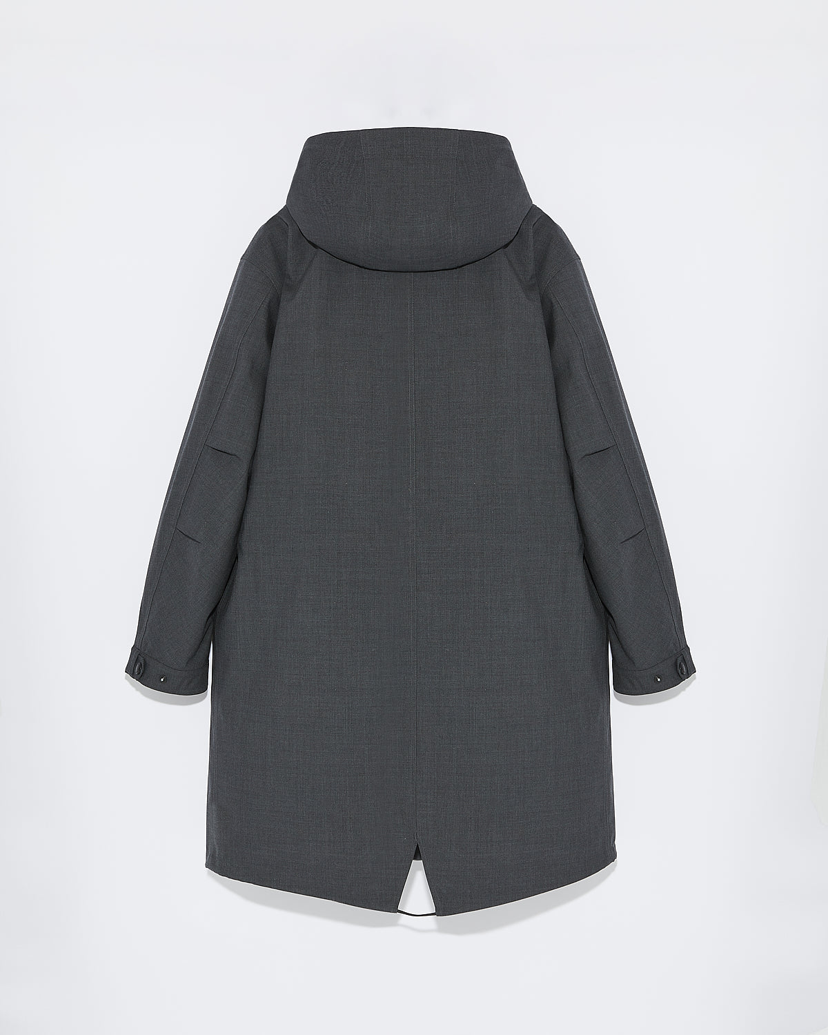 Waterproof fishtail parka in technical cold wool