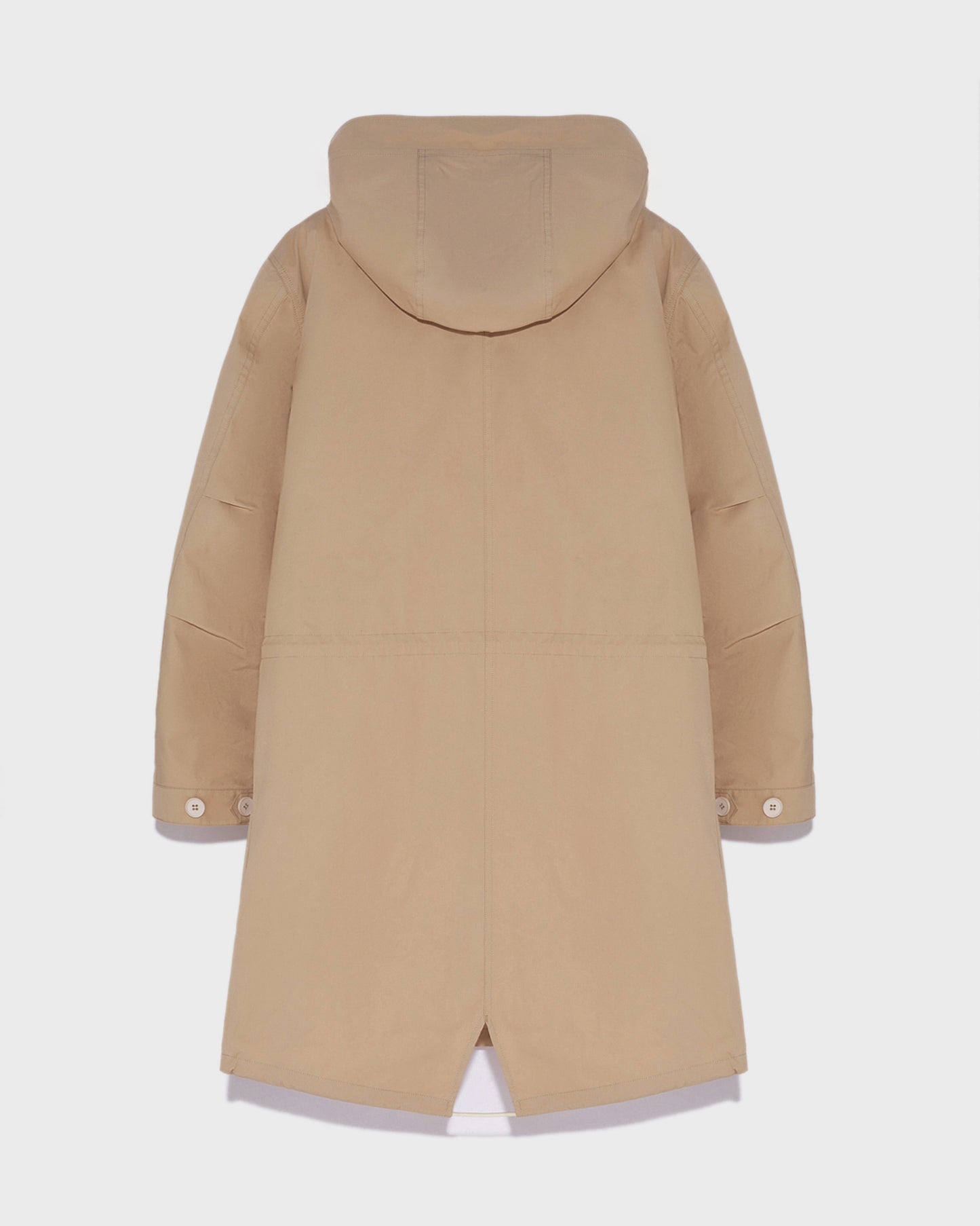 Cotton-blend fishtail parka - beige