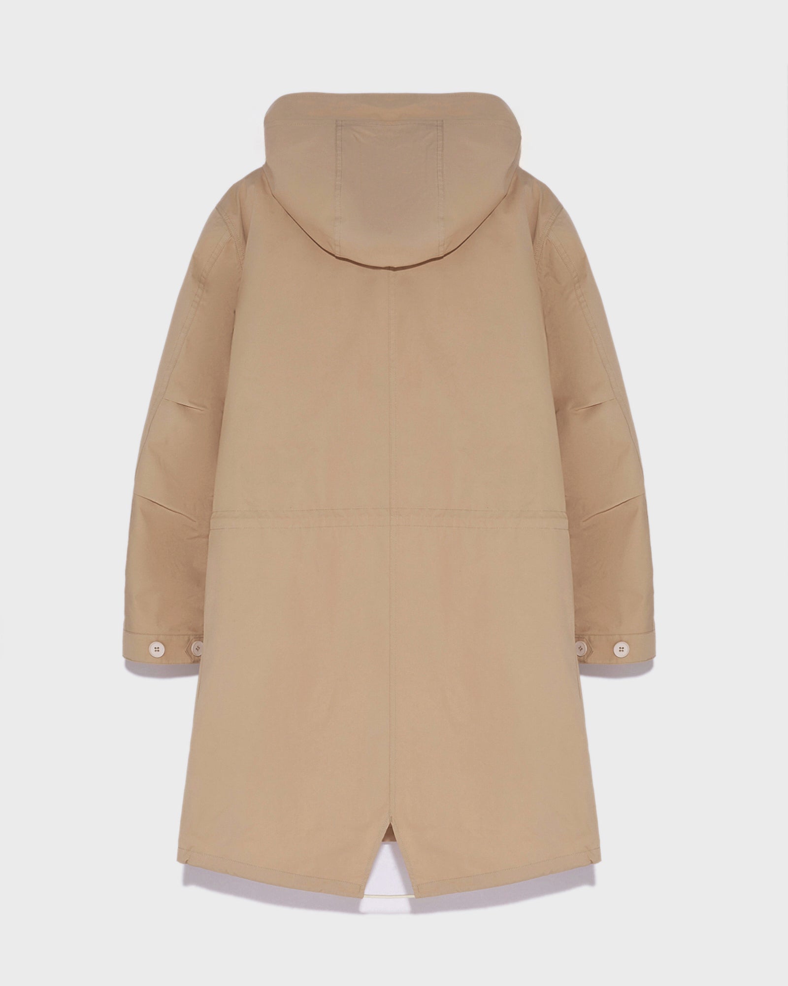 Cotton-blend fishtail parka - beige