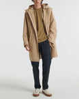 Parka fishtail en coton technique imperméable