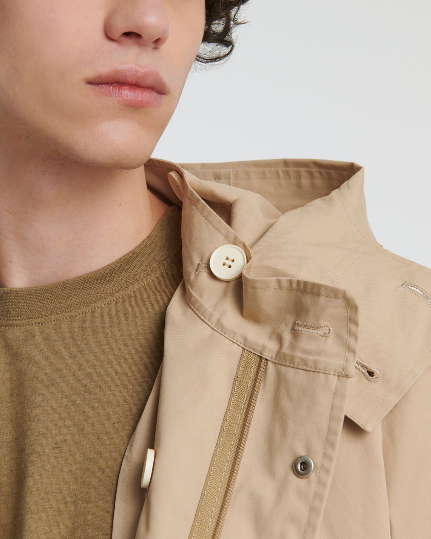 Parka fishtail en coton technique imperméable
