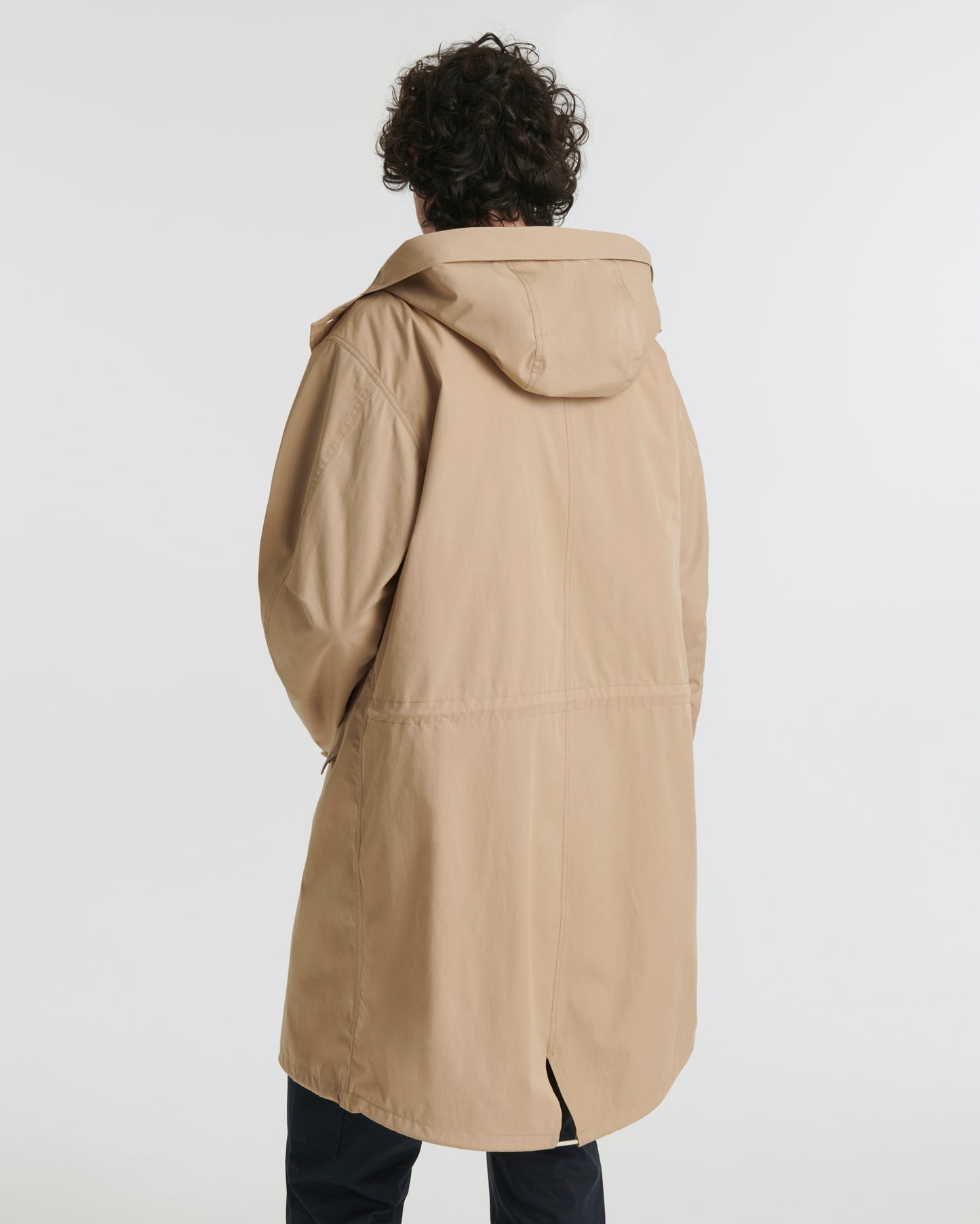 Cotton-blend fishtail parka - beige
