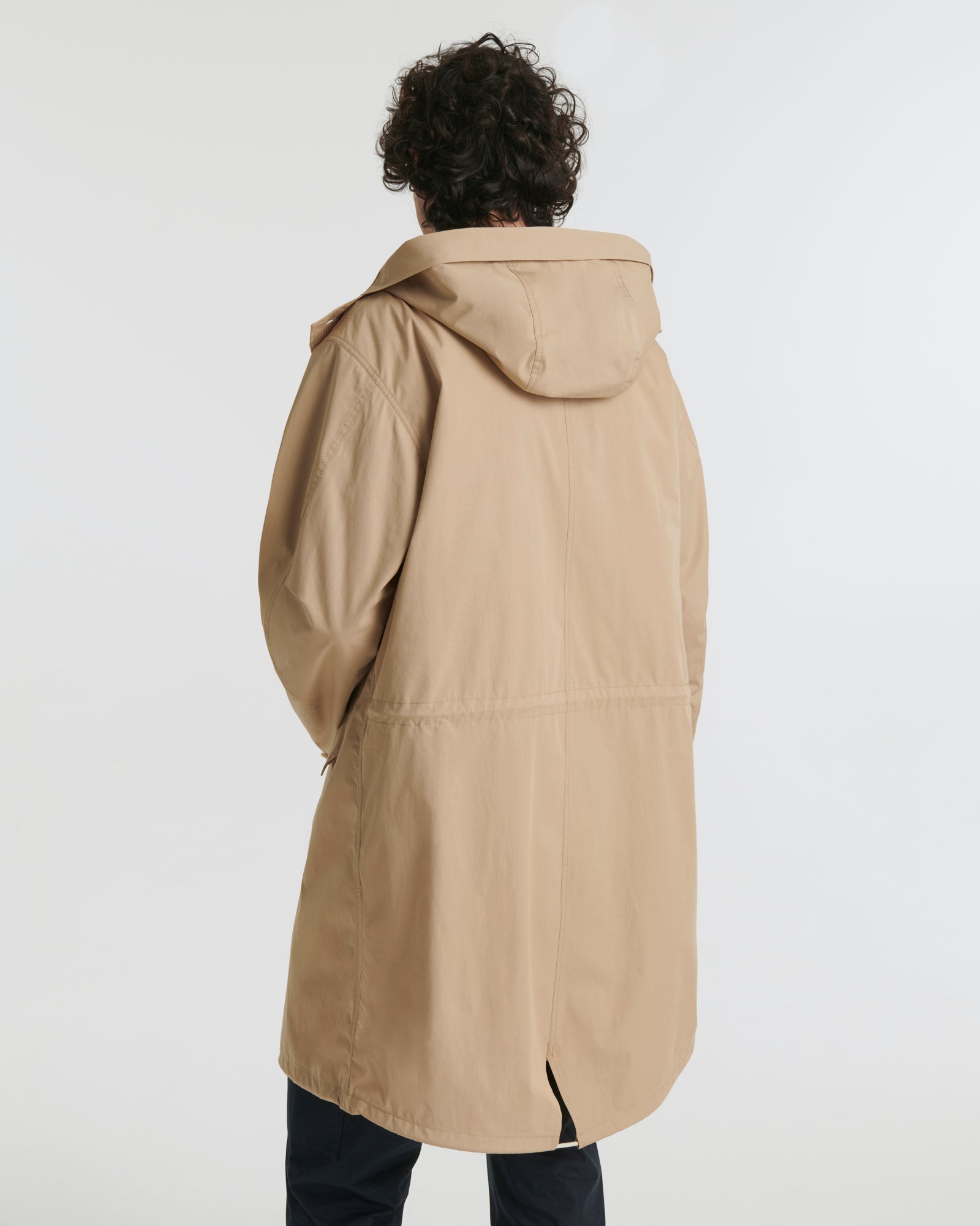 Cotton-blend fishtail parka - beige