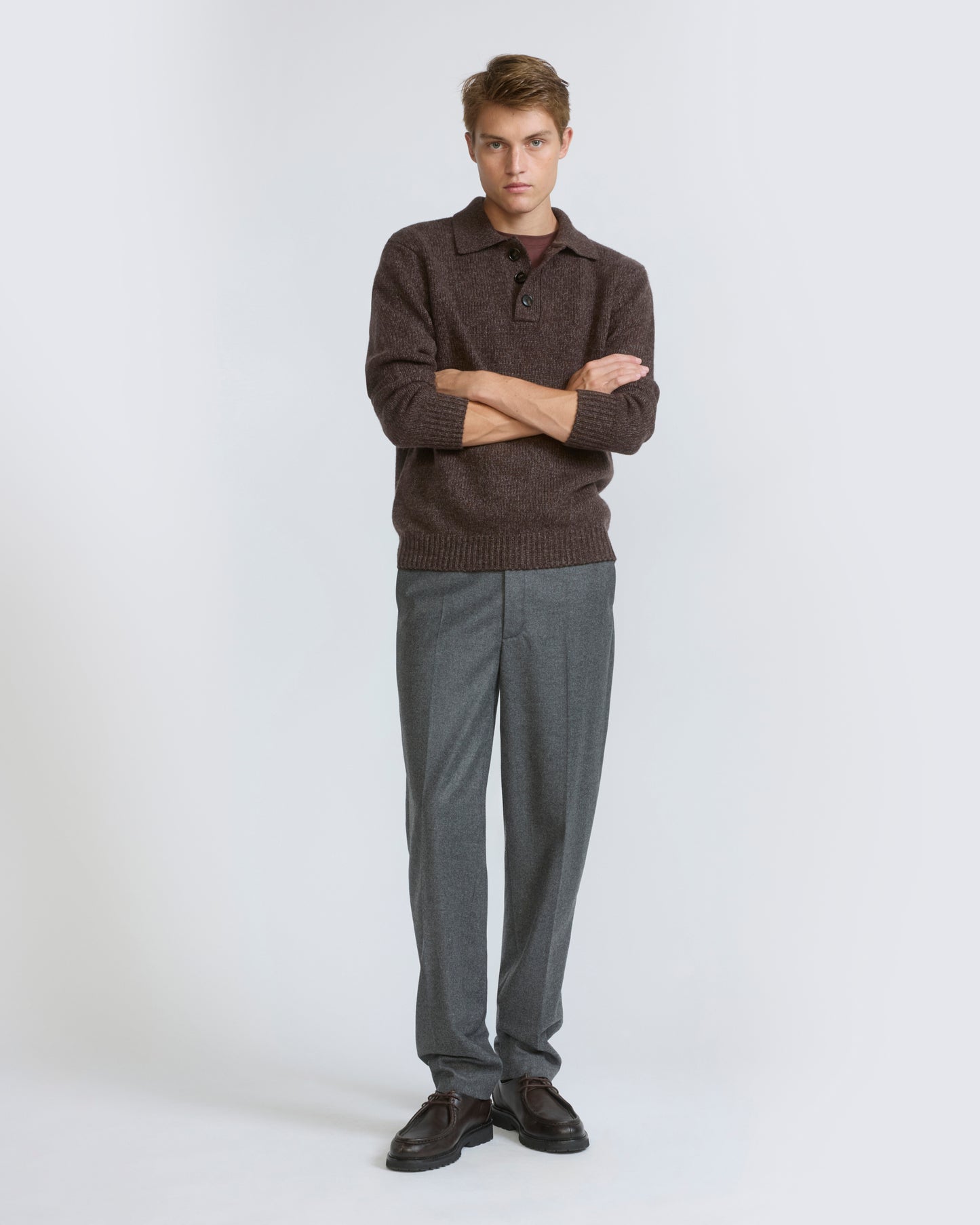 Pantalon chino en flanelle de lainage cachemire Loro Piana
