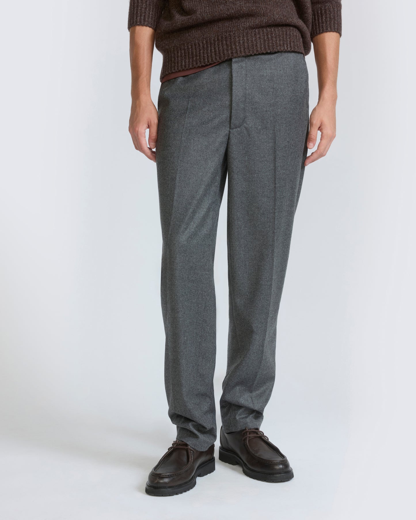 Pantalon chino en flanelle de lainage cachemire Loro Piana