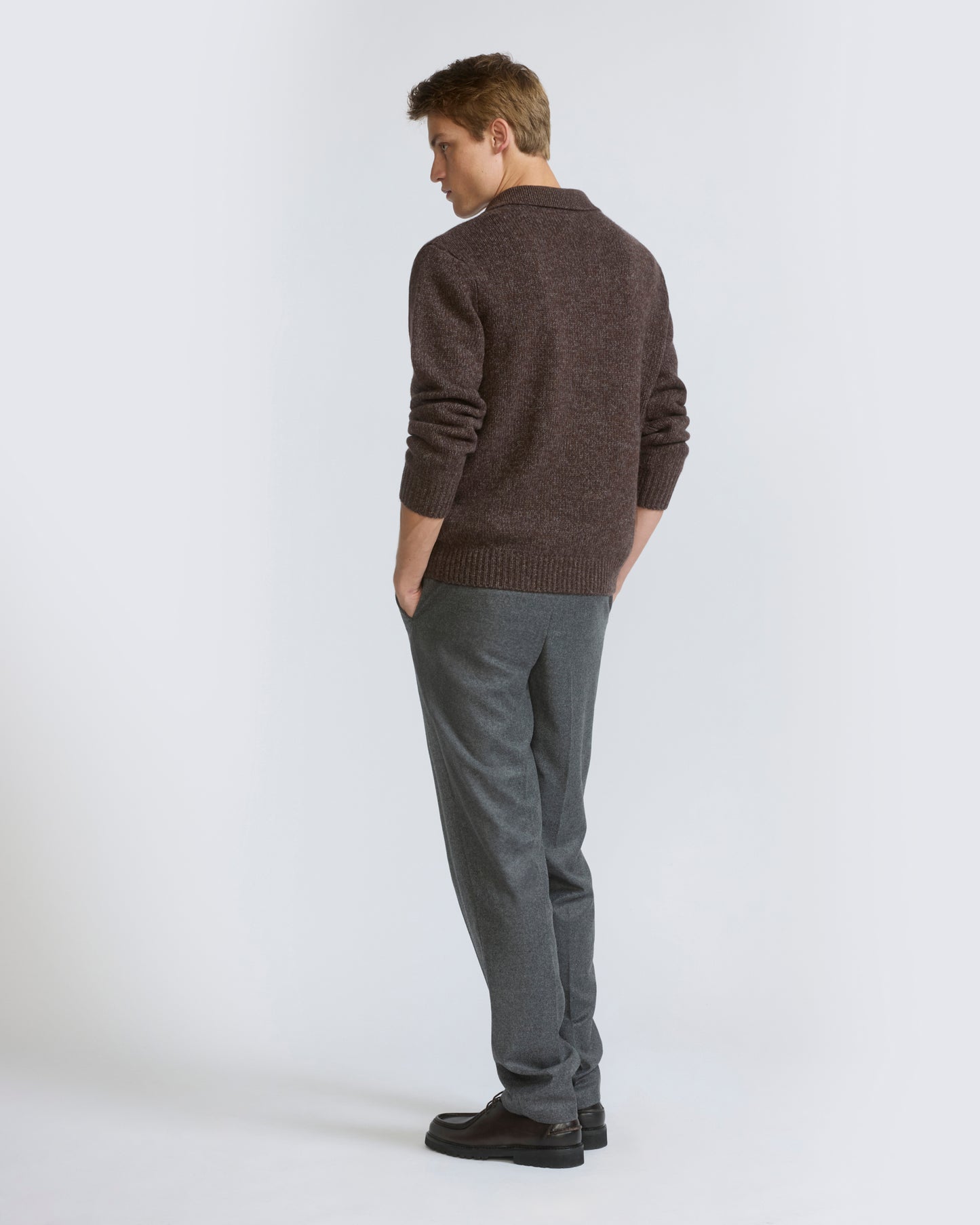 Pantalon chino en flanelle de lainage cachemire Loro Piana
