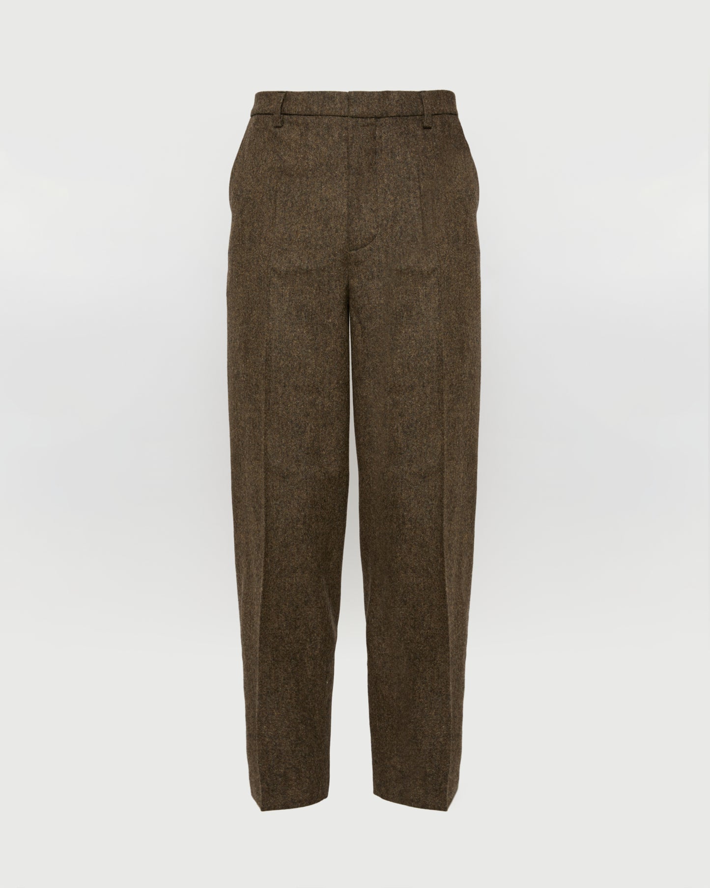 Straight-leg cashmere and wool tweed trousers