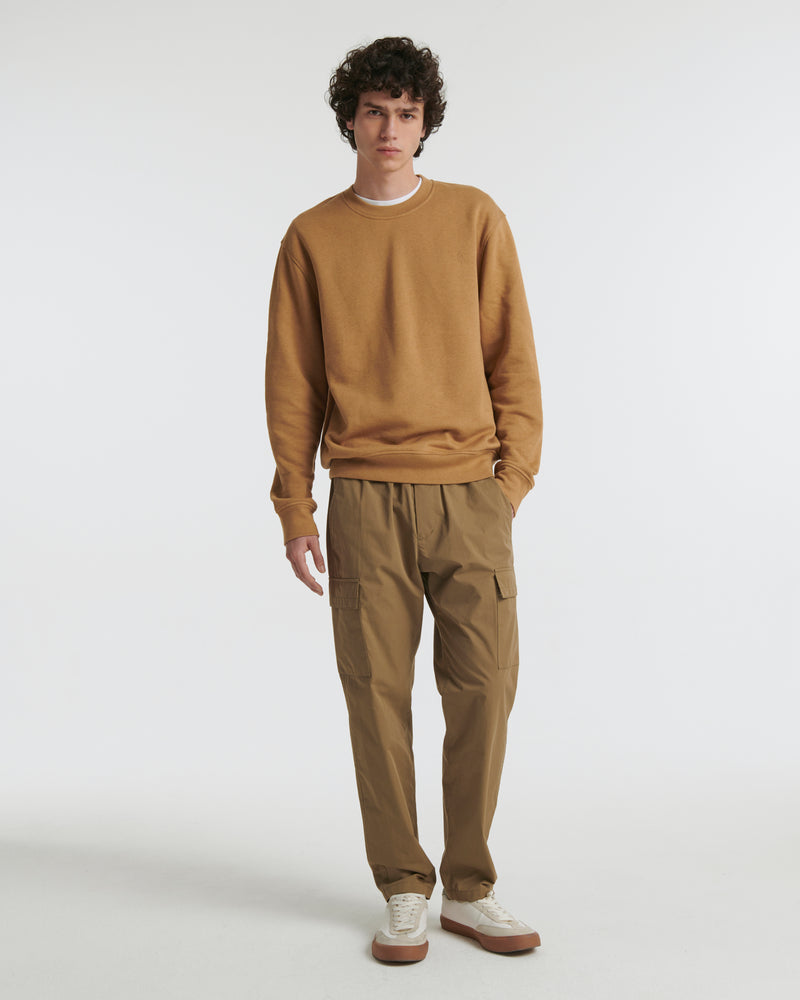 Cotton-blend cargo trousers - khaki