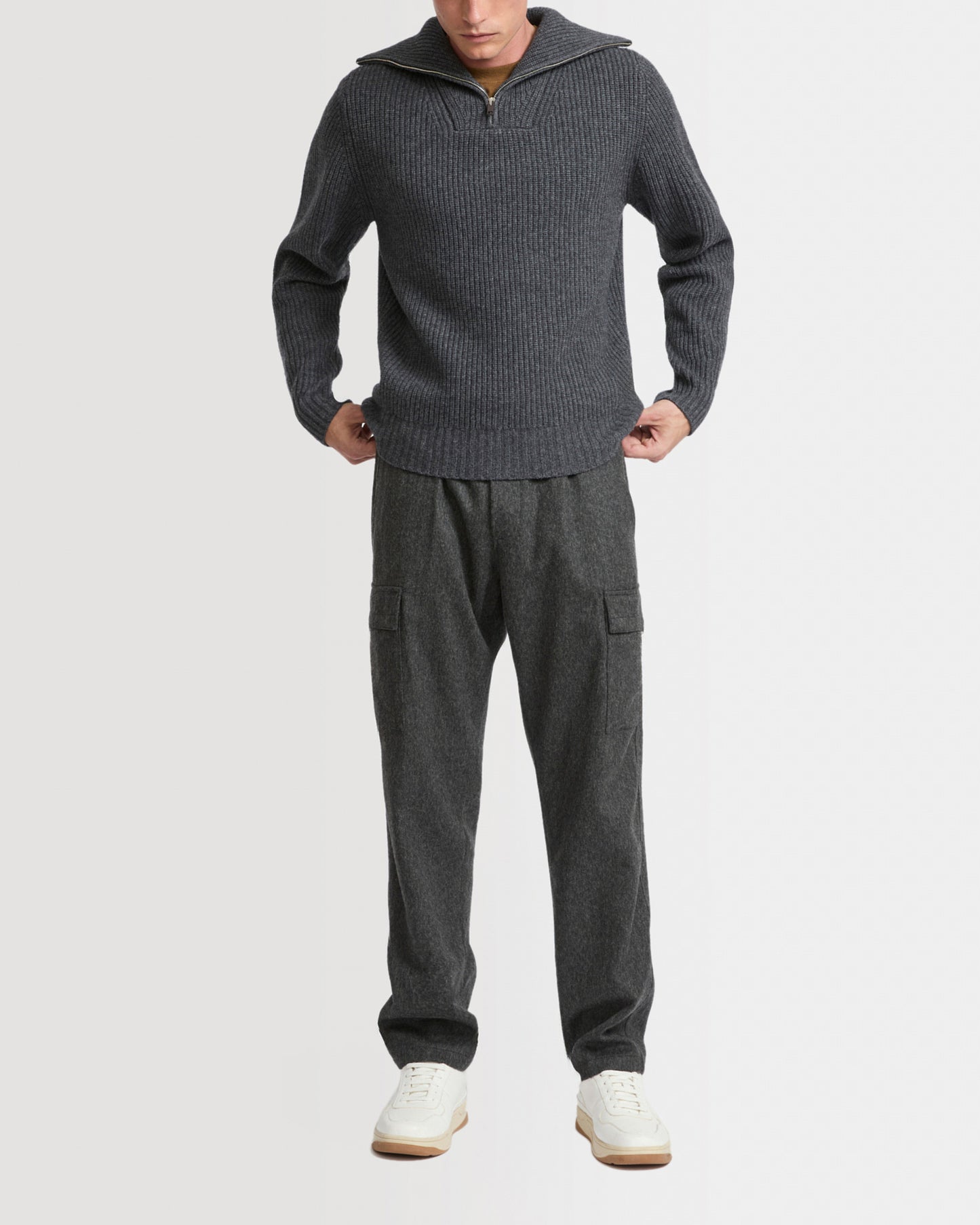 Wool cargo trousers