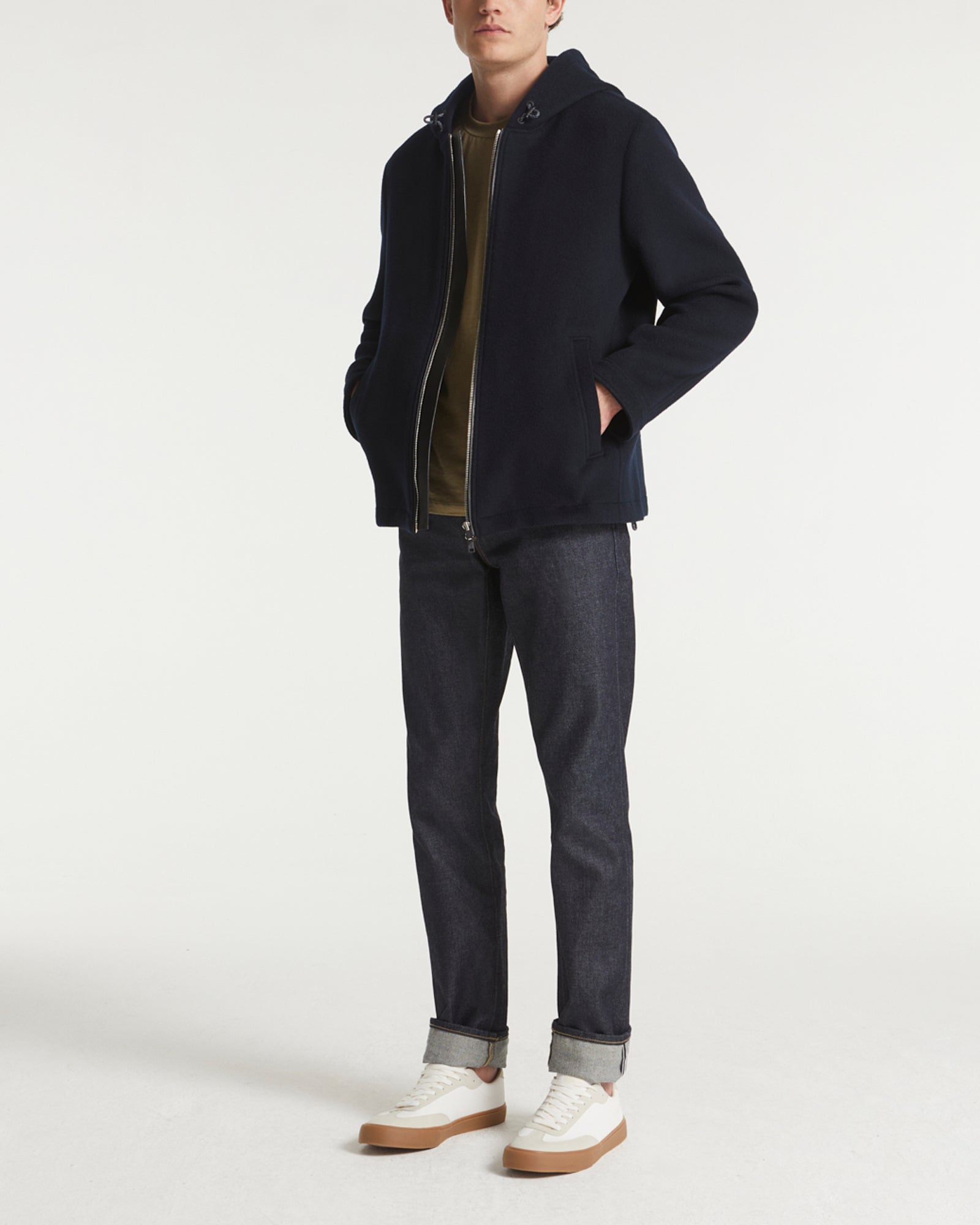 【関税込み】Yves Salomon タン スエード シアリング ミトン Down jacket in nylon and lamb - khaki green - Yves Salomon