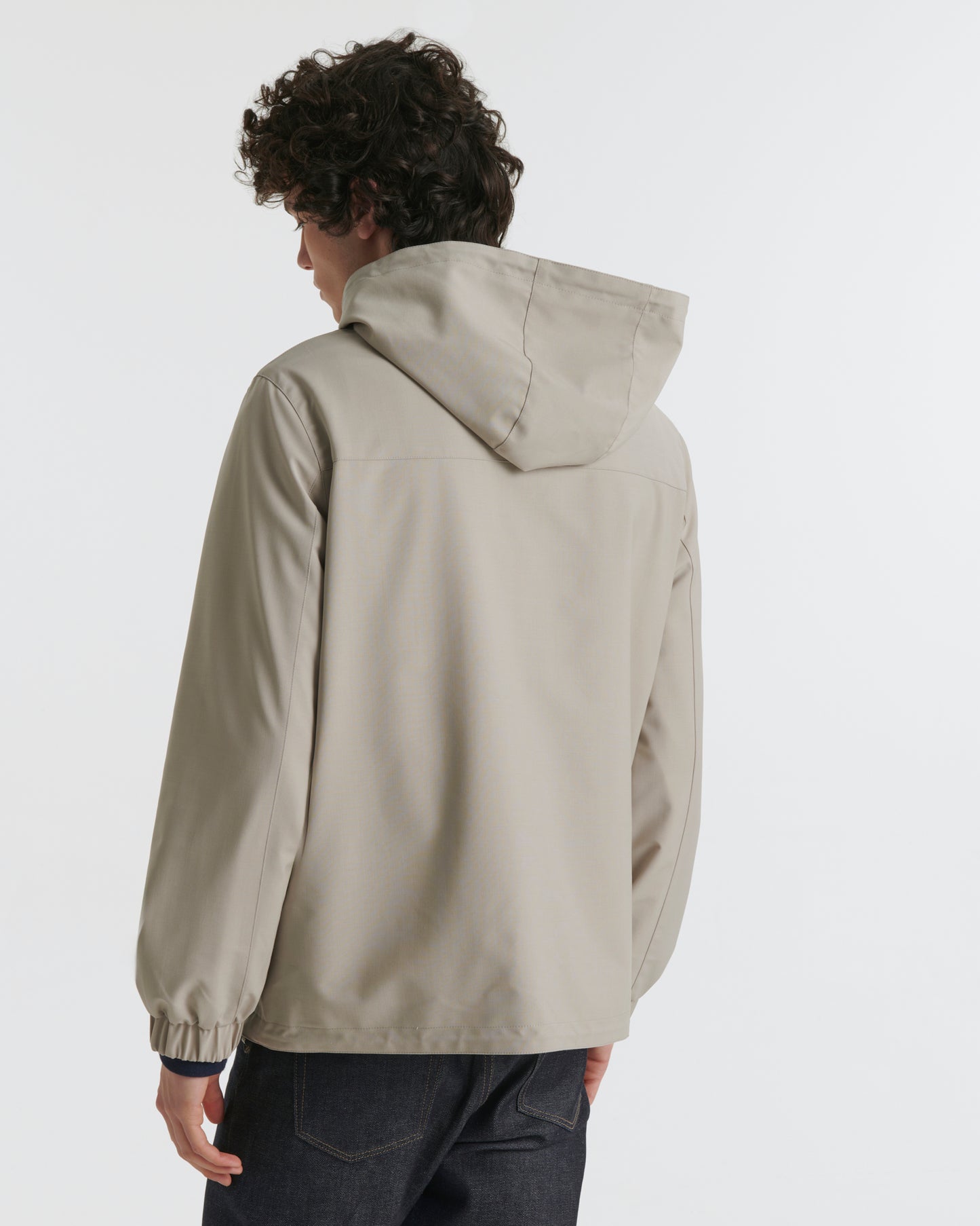 Jersey reversible wool blend hoody - A1011