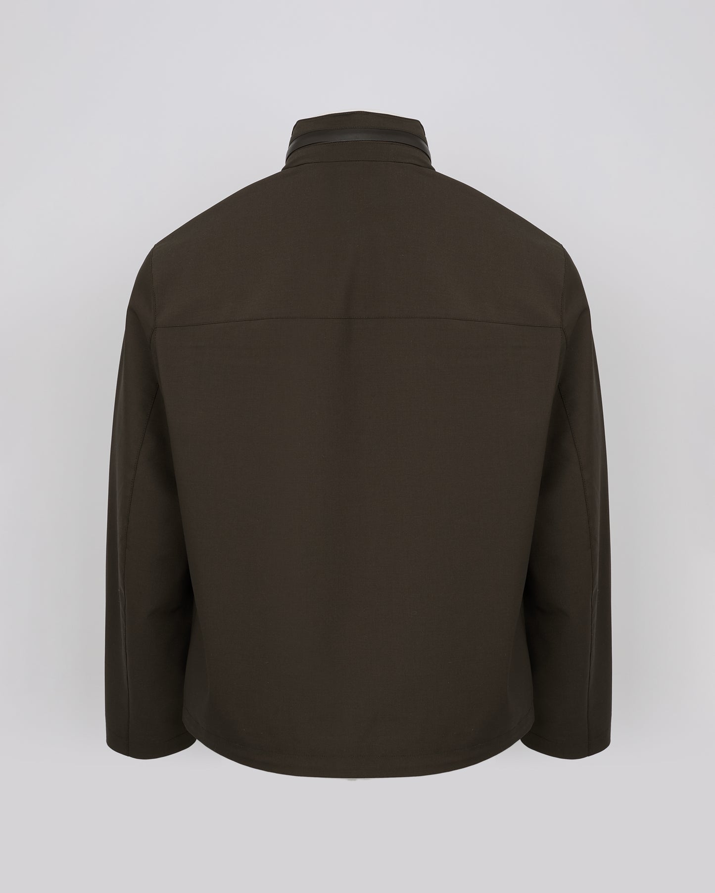 Veste imperméable en jersey avec détails en cuir et capuche