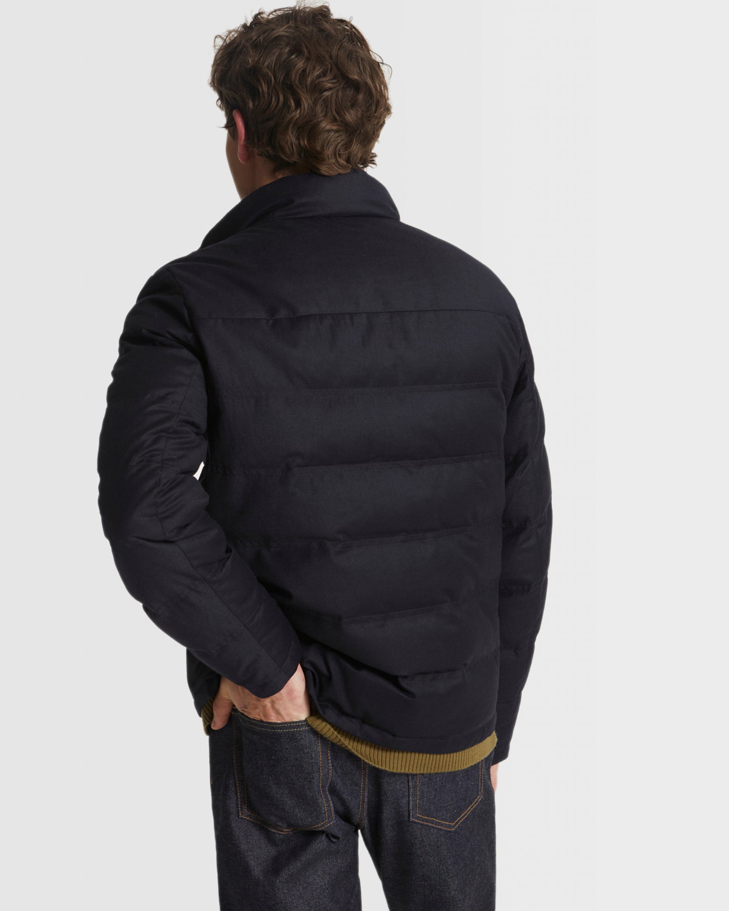 Doudoune en tissu laine-soie Loro Piana imperméable