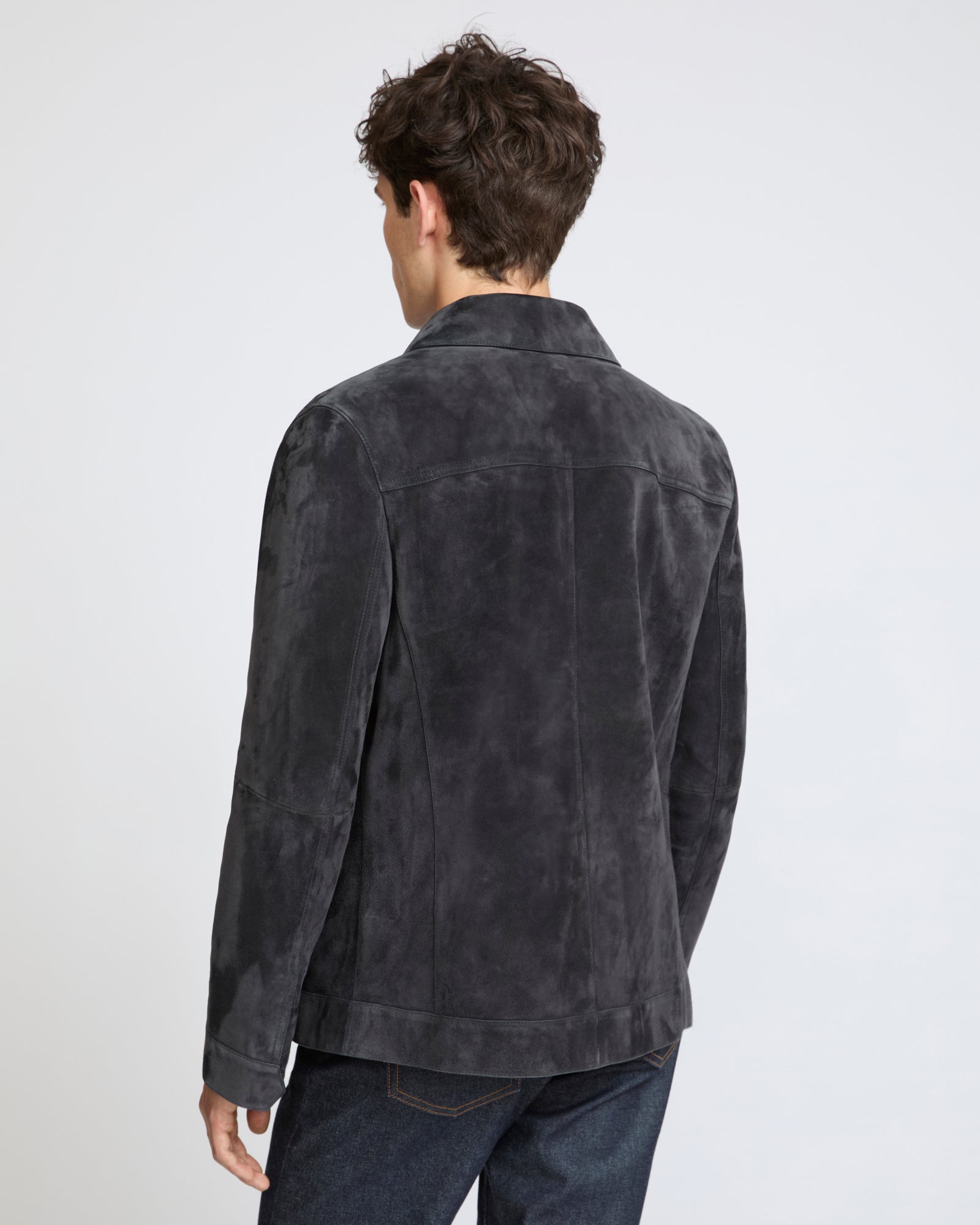 Veste en cuir de veau suède- Yves Salomon - Nouvelle collection Automne Hiver