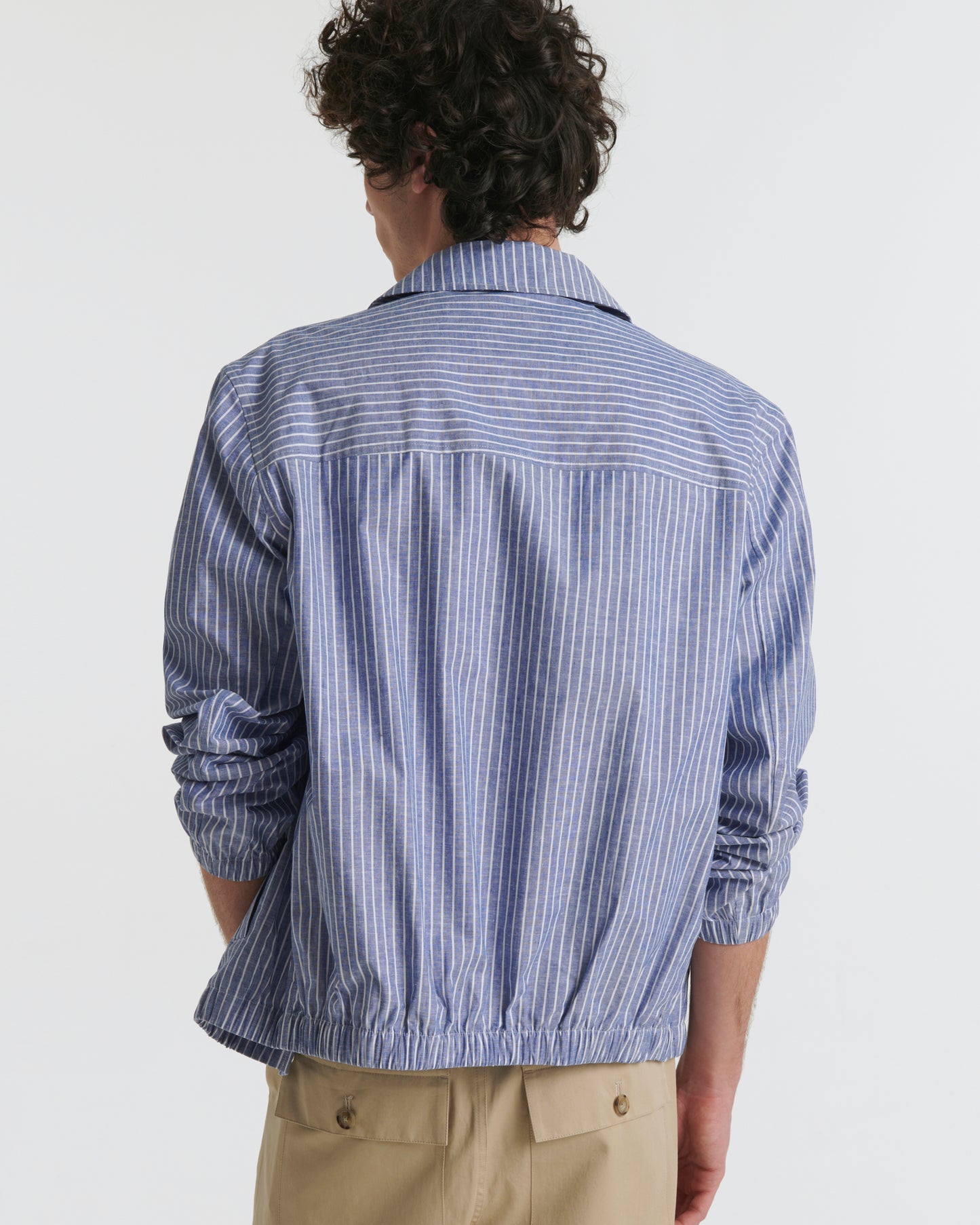 VESTE LONGUE - blue/white stripes