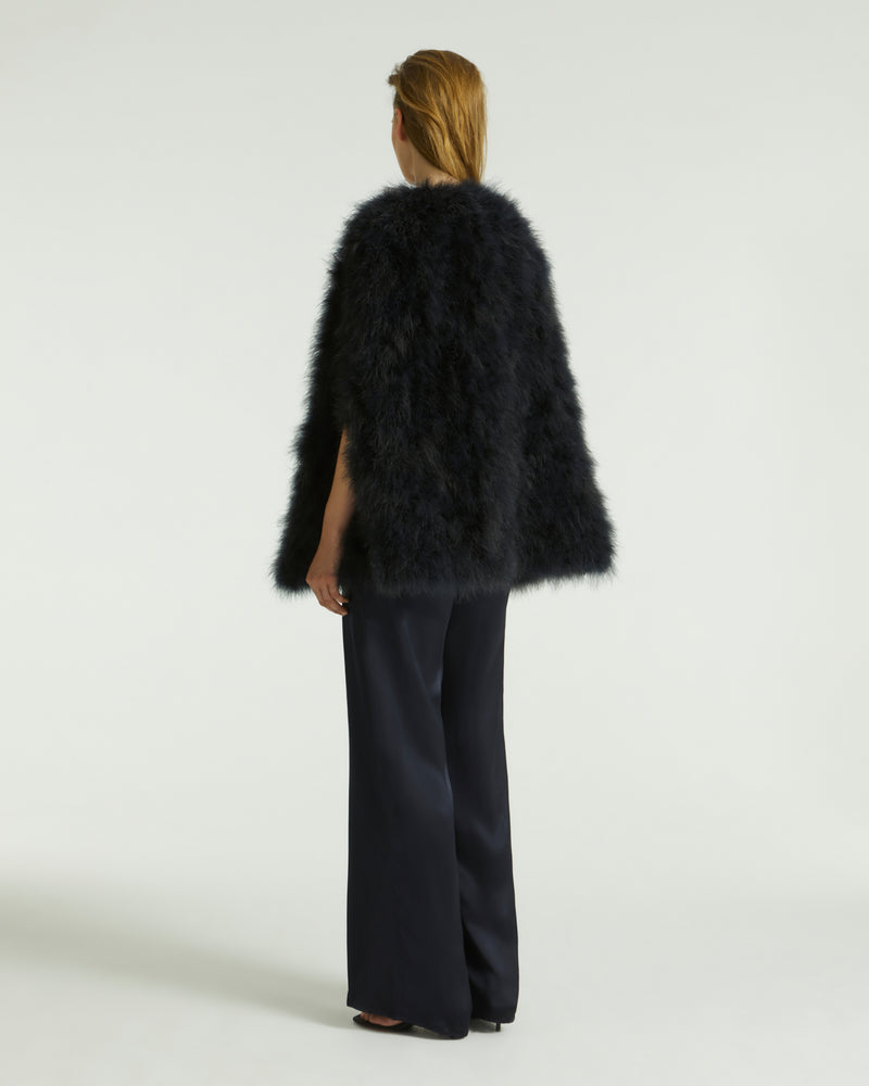 Long feather cape - navy