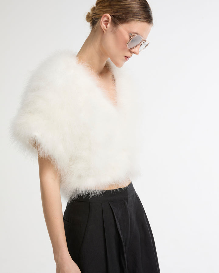 Cropped feather bolero