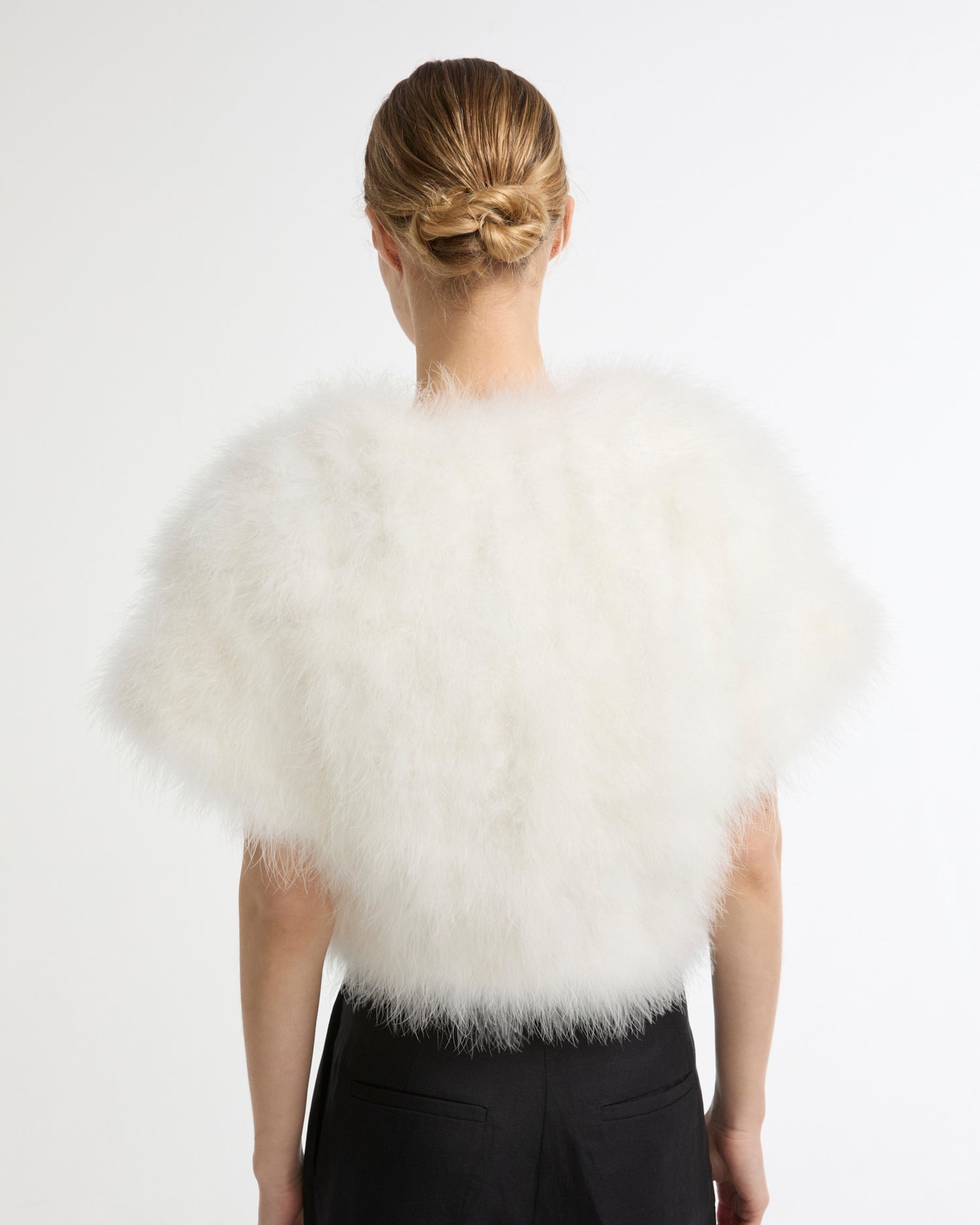 Boléro court en plumes -Yves salomon - Nouvelle collection Printemps Été