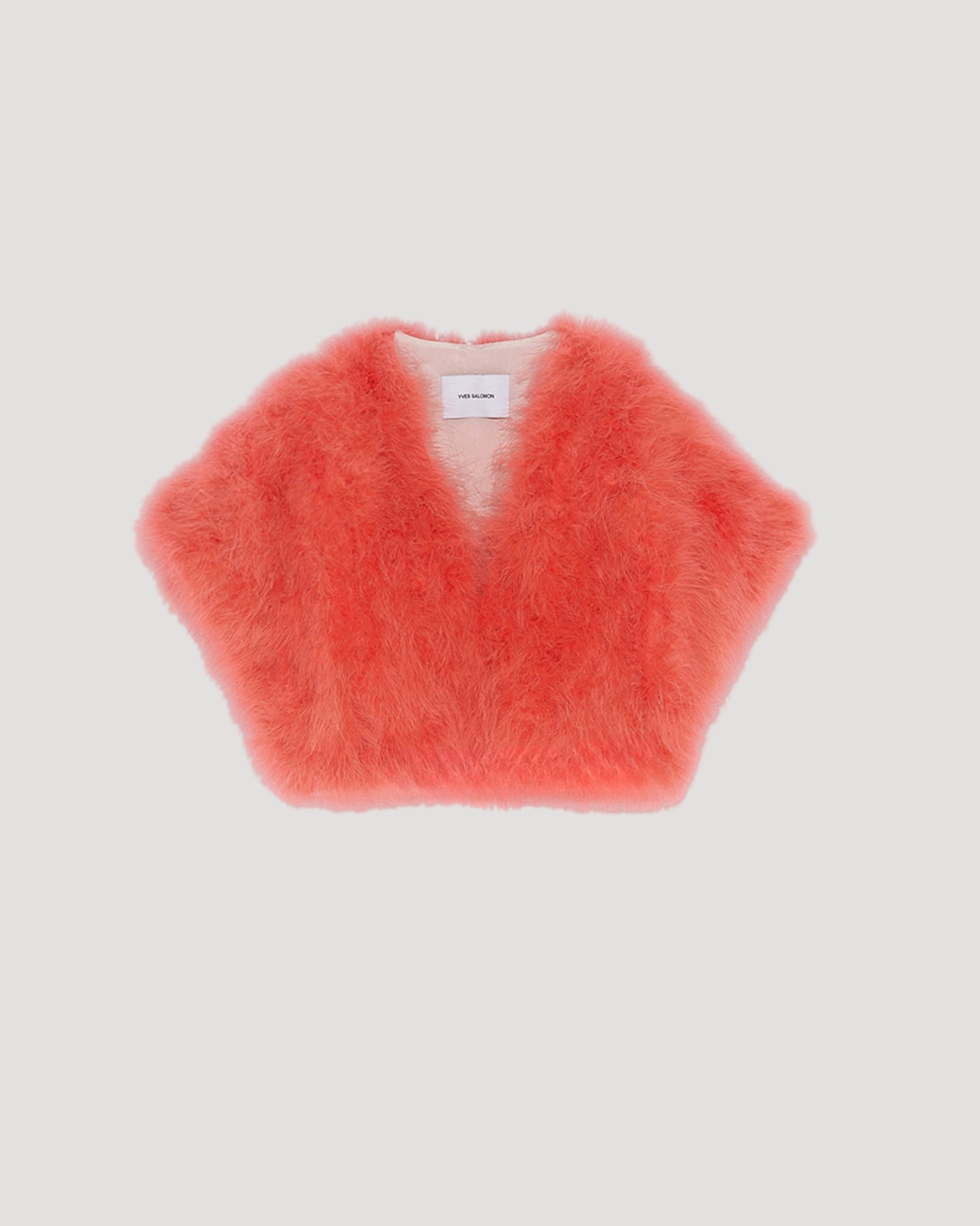 Cropped feather bolero - Pink - Yves Salomon