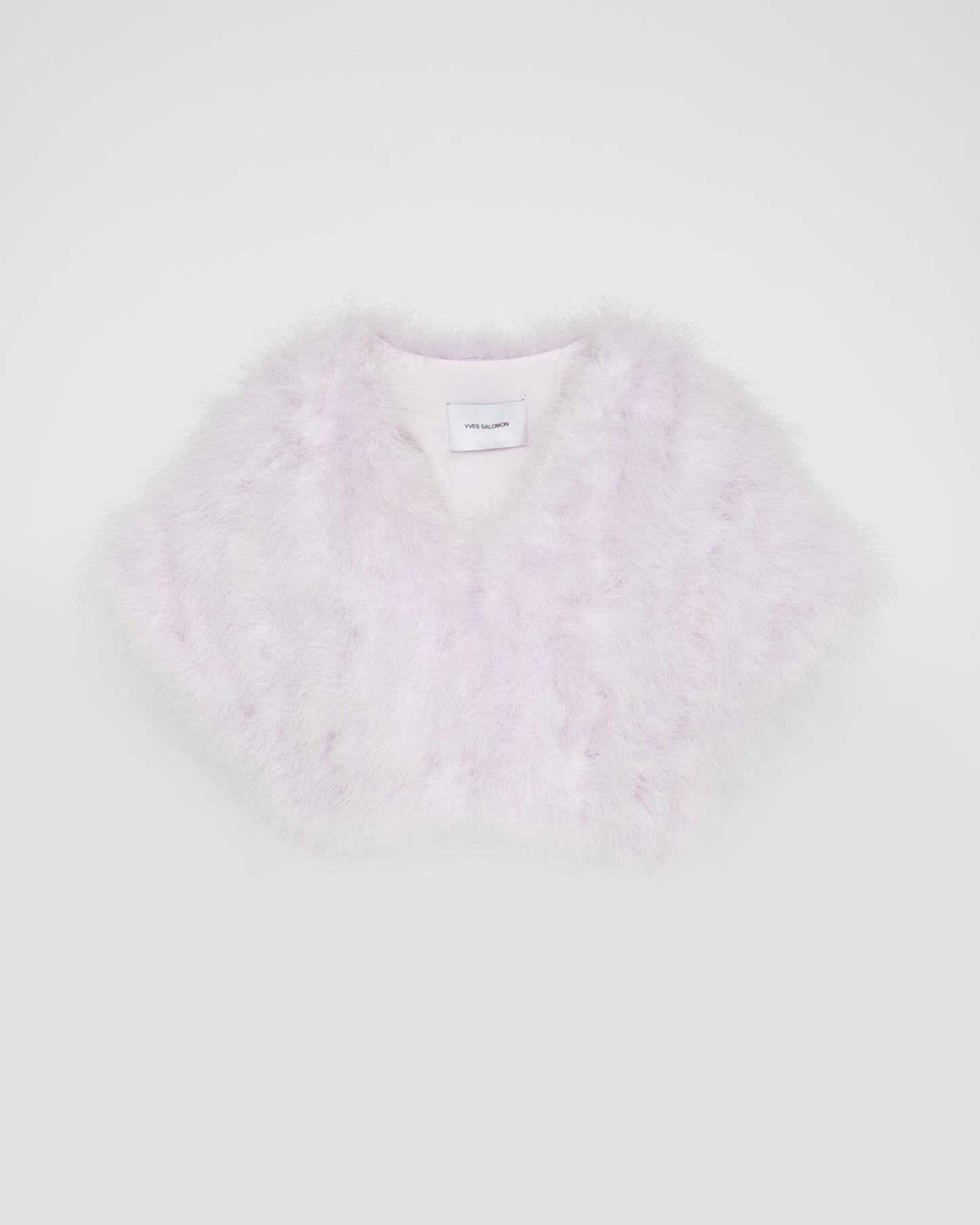 Cropped feather bolero light purple Yves Salomon - Main Image