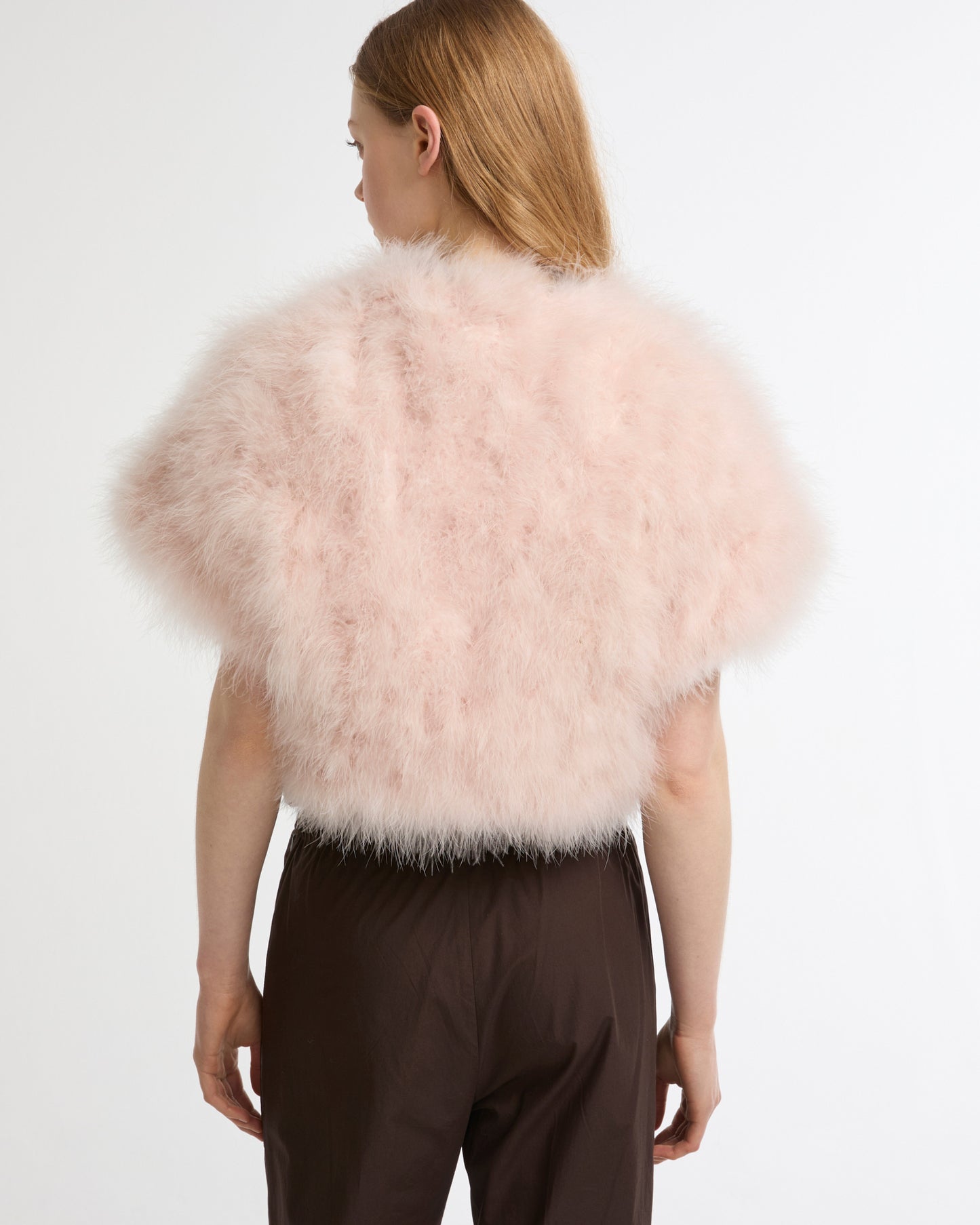 Boléro court en plumes -Yves salomon - Nouvelle collection Printemps Été
